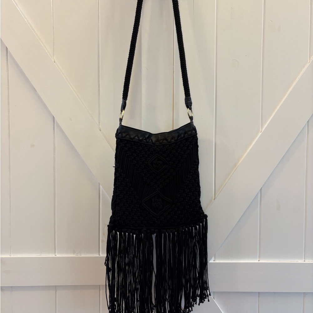 Mossimo Supply Co. Y2K Woven Macrame Fringe Crossbody Bag